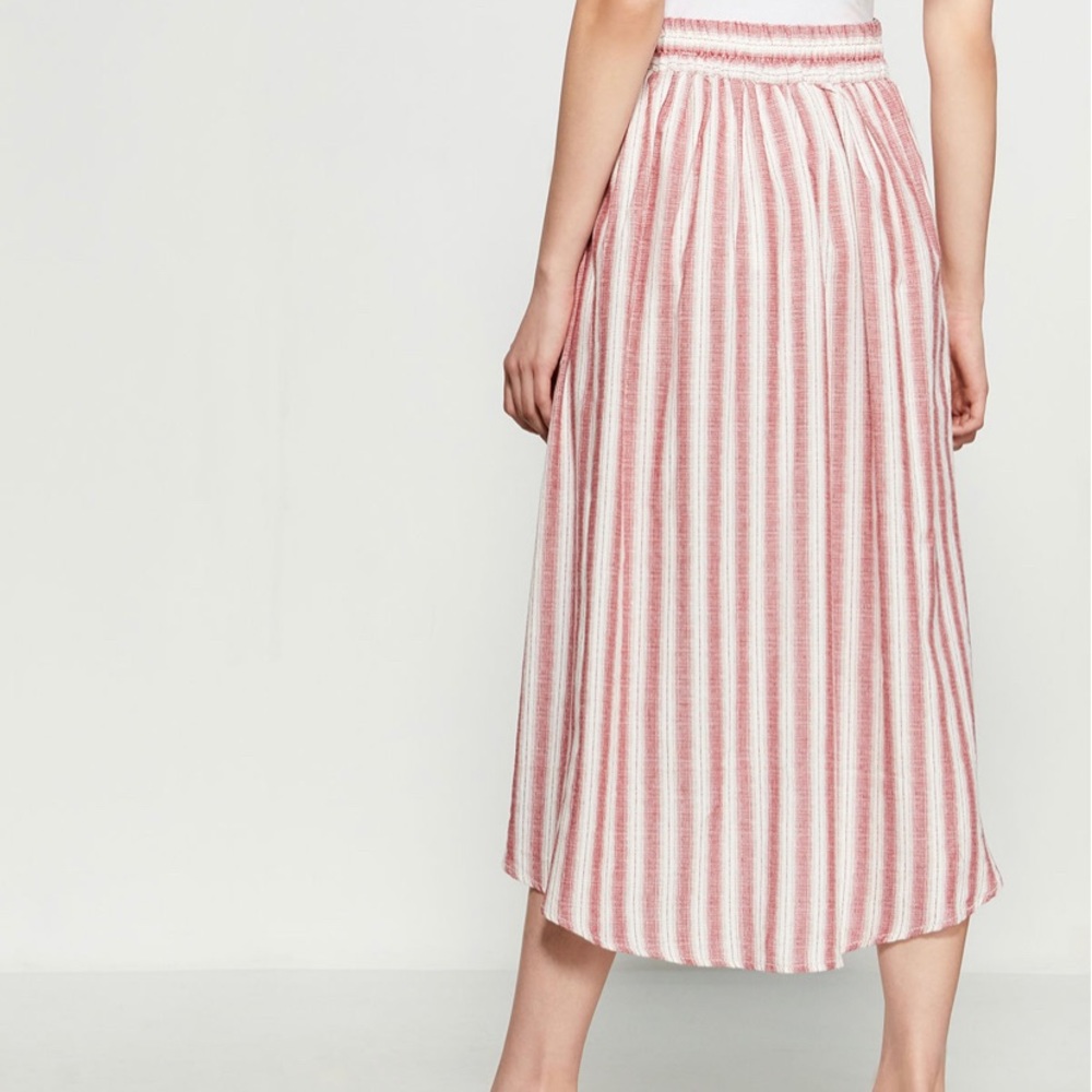 Max Studio Striped Tie Waist Midi Skirt - Picture 2 of 3